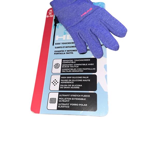 NWT HEAD Kids’ Touchscreen Gloves. Medium Purple - Picture 4 of 4